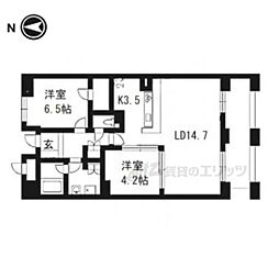 パインフィールド洛東 2LDKの間取図画像