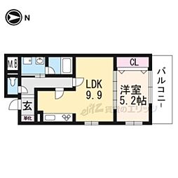 パインフィールド東野 1LDKの間取図画像