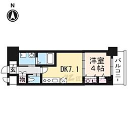ベラジオ雅び烏丸十条 1DKの間取図画像
