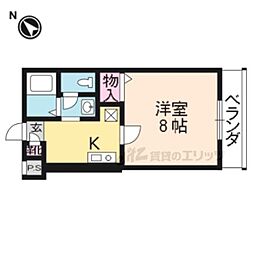 ディアコート楓 1Kの間取図画像