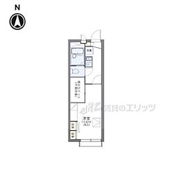 レオパレス大徳C 1Kの間取図画像