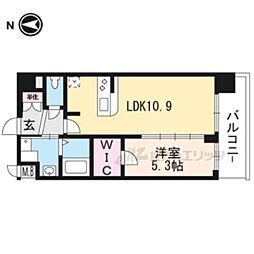 プレサンスTHEKYOTO東福寺EAST 1LDKの間取図画像