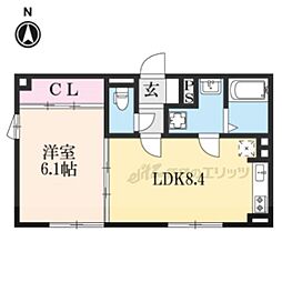 Xevo壽 1DKの間取図画像