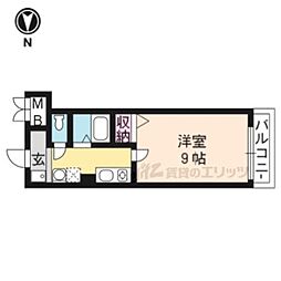 T's桃山 1Kの間取図画像