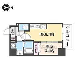 ファステート京都東寺フェイブ 1DKの間取図画像