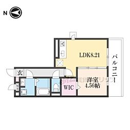 アイル京都宇治西 1LDKの間取図画像