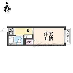 フォーシーズン山田川 1Kの間取図画像