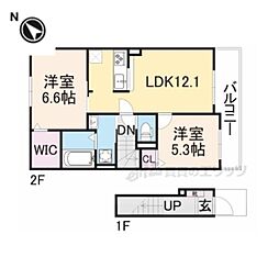 クール・ド・リリー 2LDKの間取図画像