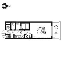 プレサンスTHEKYOTO流雅 1Kの間取図画像