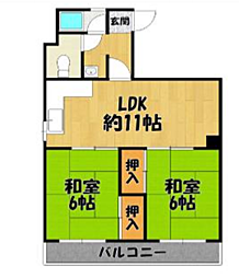湊マンション 2LDKの間取図画像