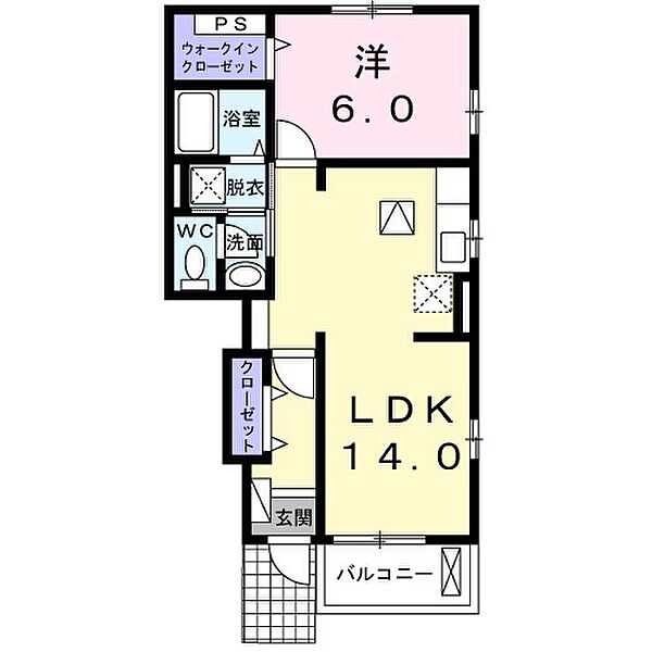 エスポワール・葵が丘 ｜静岡県浜松市中央区高丘東５丁目(賃貸アパート1LDK・1階・46.83㎡)の写真 その2