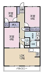 エンデバーひくま 3LDKの間取図画像