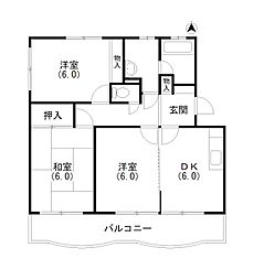 パークハイム和地山 2LDKの間取図画像