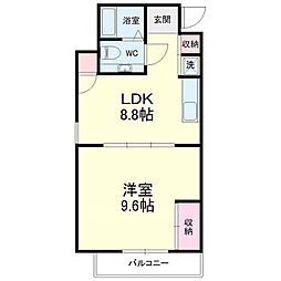 中央煉瓦館 1LDKの間取図画像