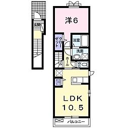 プラウド 1LDKの間取図画像