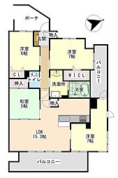 アルファステイツ城乾西八代 4LDKの間取図画像