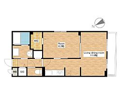 JR東海道・山陽本線 野洲駅 徒歩25分の賃貸アパート 1階1LDKの間取り