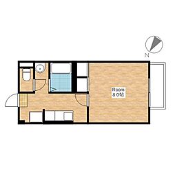 JR東海道・山陽本線 近江八幡駅 徒歩21分の賃貸アパート 1階1Kの間取り