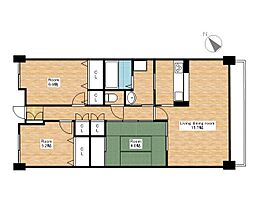 JR東海道・山陽本線 近江八幡駅 徒歩8分の賃貸マンション 3階3LDKの間取り