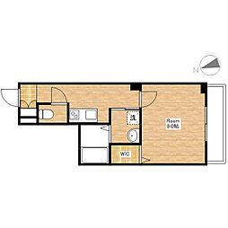 JR東海道・山陽本線 近江八幡駅 徒歩12分の賃貸マンション 2階1Kの間取り