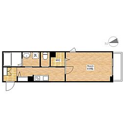 JR東海道・山陽本線 近江八幡駅 徒歩12分の賃貸マンション 2階1Kの間取り