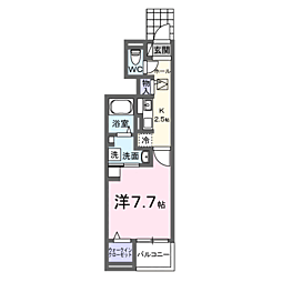 アップフィールド 共栄 III 1Kの間取図画像