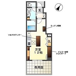 東近江市小脇町アパート ワンルームの間取図画像