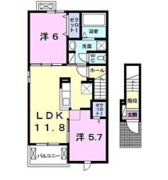 シャン・ノール20 2LDKの間取図画像