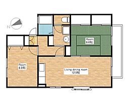 ロイヤルシャトーG 2LDKの間取図画像