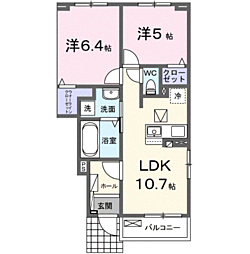 ブリーゼ メゾンII 2LDKの間取図画像