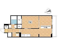 JR東海道・山陽本線 近江八幡駅 徒歩13分の賃貸アパート 1階1LDKの間取り