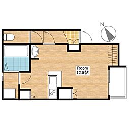 JR東海道・山陽本線 近江八幡駅 徒歩8分の賃貸アパート 1階ワンルームの間取り