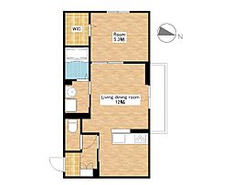 JR東海道・山陽本線 能登川駅 徒歩20分の賃貸アパート 1階1LDKの間取り