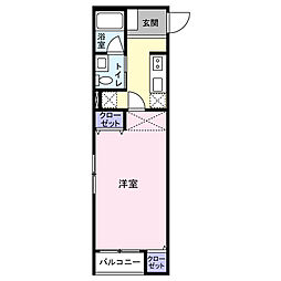 ORANGE 1Kの間取図画像