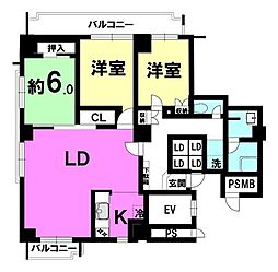 シャンボール北22条 3LDKの間取図画像