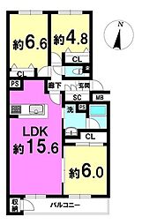 南円山ハウス 3LDKの間取図画像