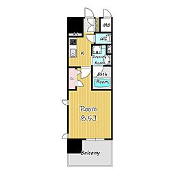 セレニティー大須 7階1Kの間取り