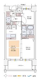 エステムプラザ名古屋UX 8階2LDKの間取り