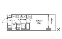 アドバンス名古屋シュテルン 2階1Kの間取り