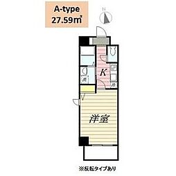 HF丸の内レジデンス 3階1Kの間取り