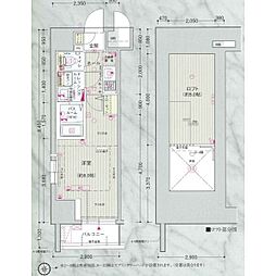 エステムコート名古屋栄デュアルレジェンド 9階1Kの間取り