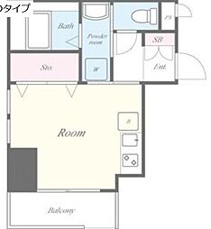 ラ・ルーシュ泉 5階ワンルームの間取り