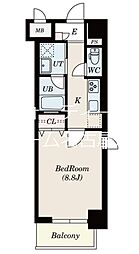 プラチナム 5階1Kの間取り