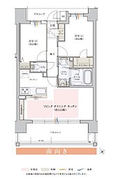 エステムプラザ名古屋UX 12階2LDKの間取り
