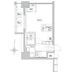 ハーモニーレジデンス名古屋EAST 5階ワンルームの間取り