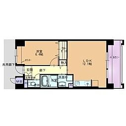 ヴェネチアプリモ 8階1LDKの間取り