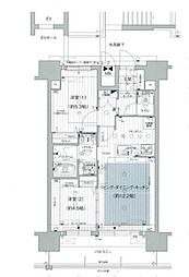 プレサンス ジェネ 栄 7階2LDKの間取り