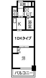 コアレジデンス 1DKの間取図画像