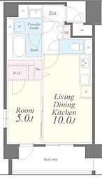 クリスタル丸の内 1LDKの間取図画像