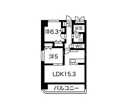 LOTUS覚王山 2LDKの間取図画像